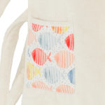 Peignoir enfant en coton biologique 2 poches avec dessins de poissons